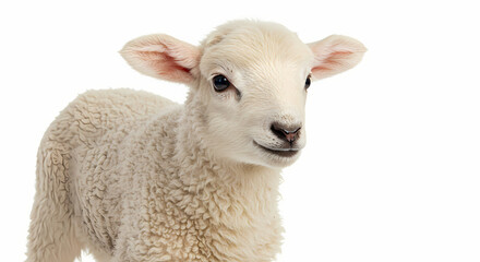 Fototapeta premium Adorable Lamb: White Sheep, Baby Animal, Farm Animal Image