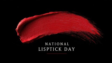 Celebration of national lipstick day with bold red brush stroke,National Lipstick Day