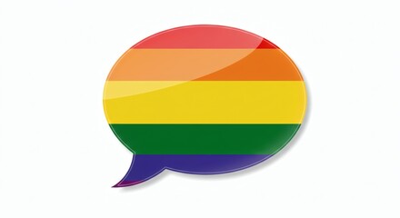 Rainbow Pride Speech Bubble Multicolor Chat Symbol