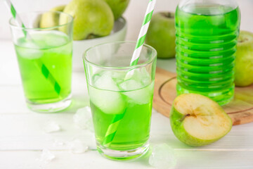 Homemade green apple lemonade cocktail
