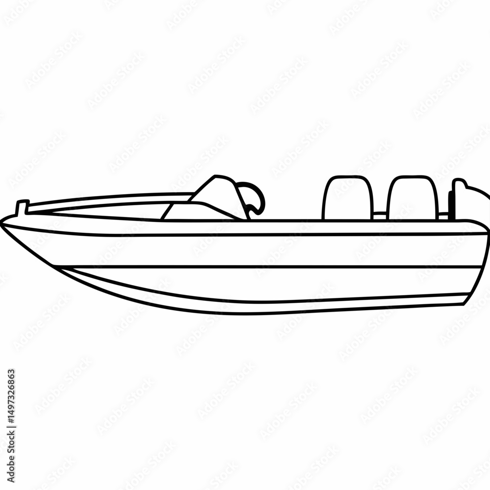 Poster sleek outlined boat illustration ideal for graphic design projects with transparency and a clean mod