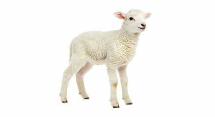 Fototapeta premium Adorable Lamb: White Sheep, Farm Animal, Baby Sheep