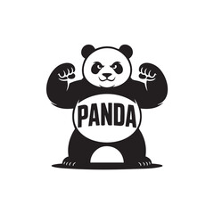 panda logo black and white