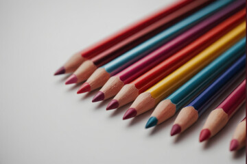 Fototapeta premium A collection of colorful pencils arranged together