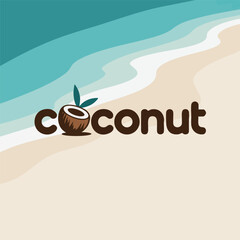 coconut logo with coconut concept