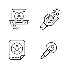 Obraz premium Collection of minimalist black line icons representing technology and service concepts in a silhouette style