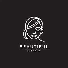 beauty parlour logo woman line art