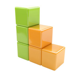 Obraz premium Colorful glossy cubes stacked in creative arrangement, symbolizing growth and progress with vibrant colors and shiny surfaces