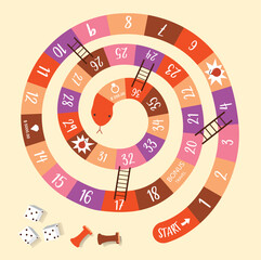 Frame of board game ,Funny frame,snake games,Vector illustrations.