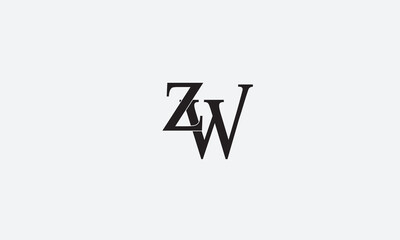 ZW, WZ , Z , W, Abstract Letters Logo Monogram	