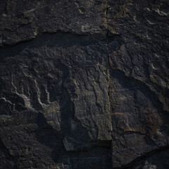A textured stone background with chiaroscuro lighting, showcasing a brutal, monolithic rock formation. Cracks and fragments highlight its geological power, perfect for design templates or science