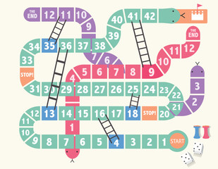 Frame of board game ,Funny frame,snake games,Vector illustrations.