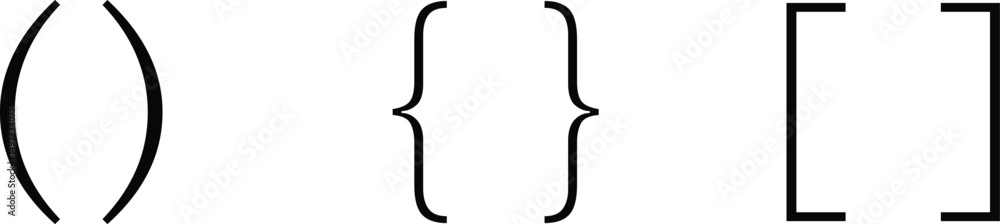 Fototapete text brackets icon set. black quotation marks. curly braces, double symmetric and angle. vintage typ