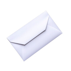 White envelope for mailing important documents isolated against a transparent background..