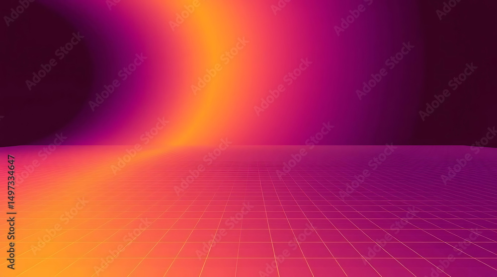 Poster abstract retro gradient background grid design