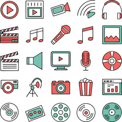 Different Types of Icons set vector