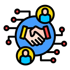 Partnership Network  Icon Element For Design	