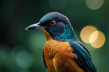 Fototapeta premium A detailed shot of a bird's face with a blurred background, great for showcasing texture and plumage