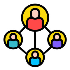 Business Network  Icon Element For Design	