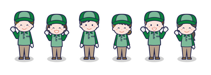 いろいろな人物セット_笑顔_配達員