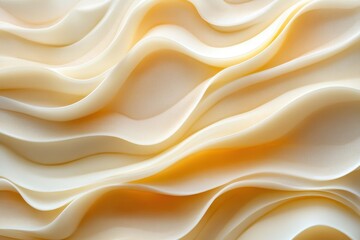 Obraz premium Beige waves create a luxurious, rippled texture with subtle shadows. Use as a background for cream, skincare, or food related projects.