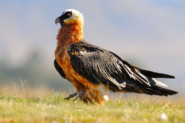 BEARDED VULTURE (Gypaetus barbatus) largest of the old world vultures with a wingspan up to 9 feet. 