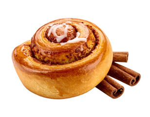 cinnamon bun with poppy seeds