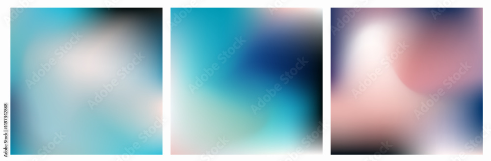 Leinwandbilder soft pastel gradients in an abstract, blurred vector style. this modern vaporwave-inspired design us