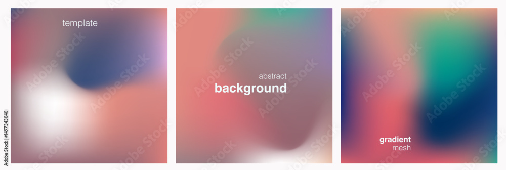 Aufkleber Soft, vibrant gradients blend smoothly in this vector illustration. The image features a blurred, dreamy soft-focus effect, characteristic of the trending “liquid gradient” modern style. 