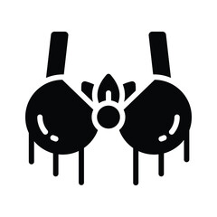 Well designed glyph icon showing carnival bra