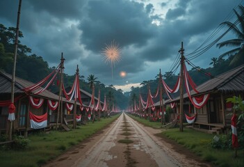 Indonesian vilage celebration on independent day