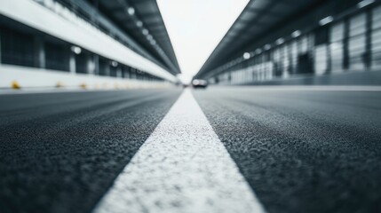 Close-up view of a race track's asphalt surface.