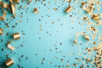 a card for a retirement celebration with gold accents and confetti