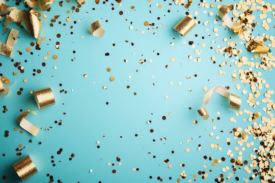 a card for a retirement celebration with gold accents and confetti