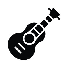 Modern glyph icon of guitar for entertainment