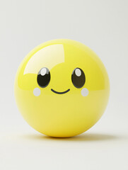 Fototapeta premium 3d rendering of a shy emoji with a happy smile