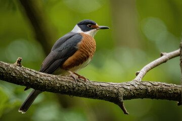 Obraz premium A small bird sitting on a tree branch