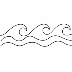 Obraz premium Simple black and white waves design representing water movement and fluidity in a clean aesthetic.