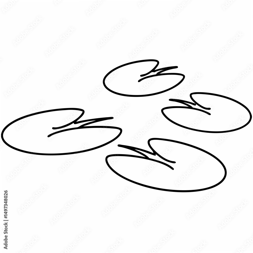 Poster vector illustration of lily pads on a transparent background ideal for various design elements and p