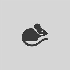 Mouse silhouette logo in simple and minimalist style.