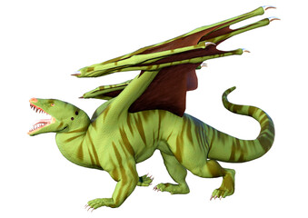 Fototapeta premium 3D Rendering Fairy Tale Dragon on White