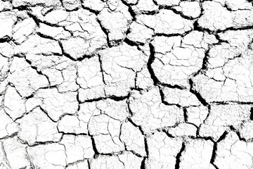 Texture soil dry crack background pattern of drought lack of water of nature white black old broken.