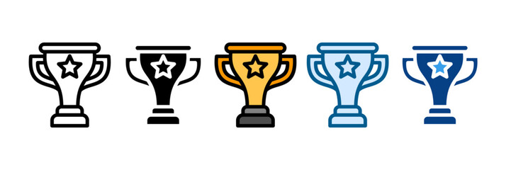 Awards Trophy Icon Set Multiple Style Collection