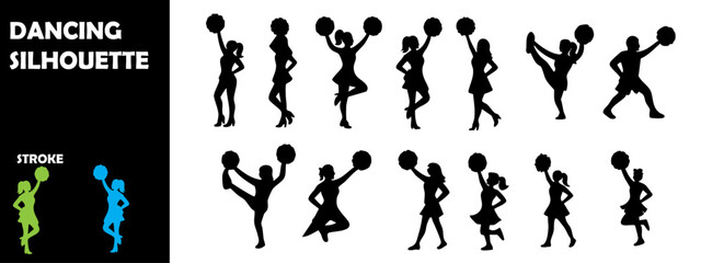 Dancing Silhouette Vector Set – Party, Ballet, and Celebration Poses