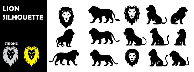 Fototapeta premium Lion Silhouette Vector Illustration 