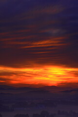 岩手県花巻市　朝の田園風景