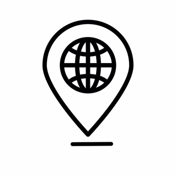 location globe line icon	