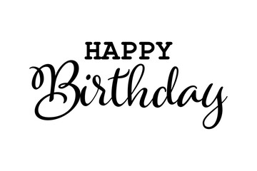 Happy Birthday - Happy Birthday handwritten text lettering on white background
