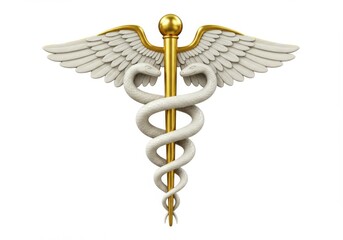 Caduceus medical symbol, isolated on white background