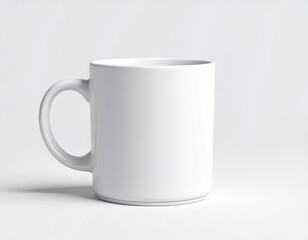 Fototapeta premium A simple ceramic mug on a smooth background sparks creative design and personalization ideas.